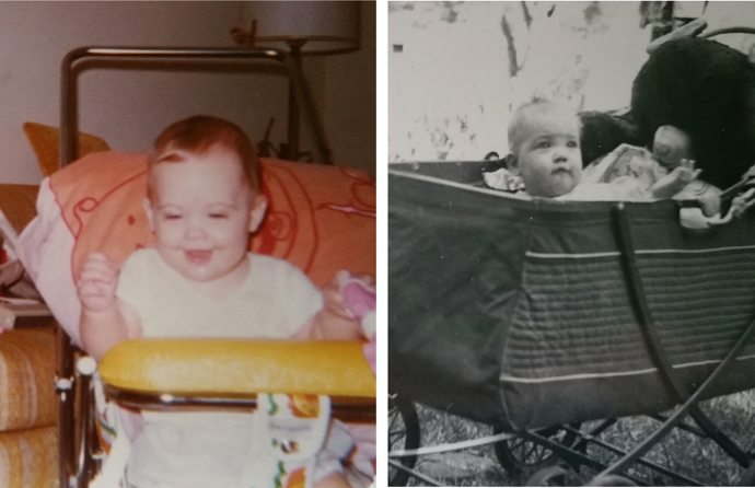 Me and Mom as babies in our strollers.